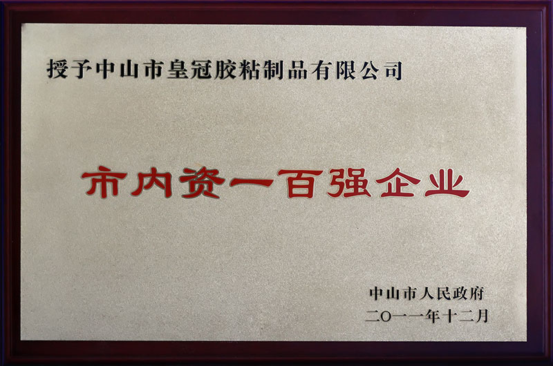 榮獲“市內資一百強企業”